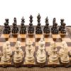 Šachmatai-Backgammon su autorių teisių saugomais Ararato kalno kontūrais prabangiais medinių šachmatų rinkiniais