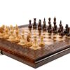 Šachmatai-Backgammon su dekoratyviniu pynimo raštu Klasikinis šachmatų žaidimas Prabangus